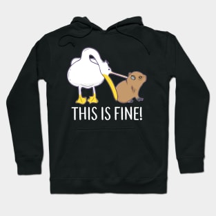 This is fine Meme funny Capybara dog Pelican Nihilism Hoodie